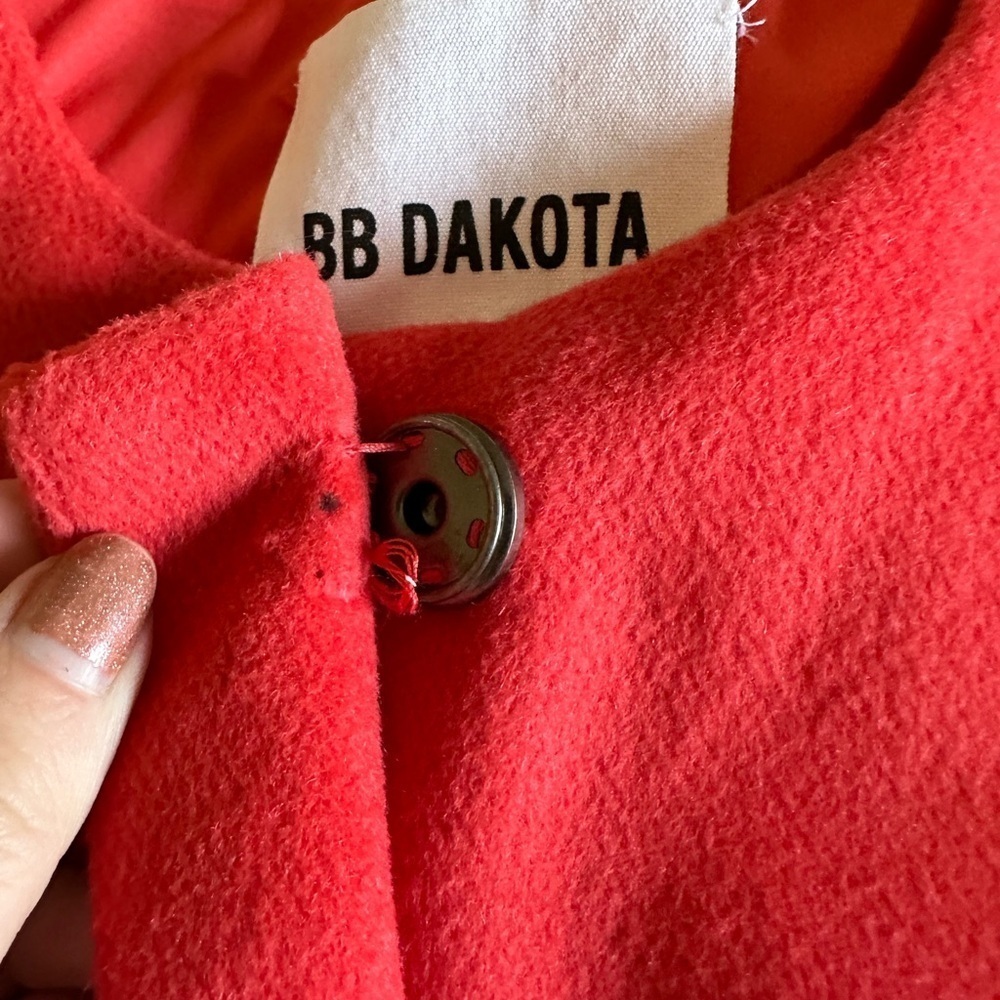 BB Dakota Catina Coral red wool blend coat, size small - Picture 6 of 10